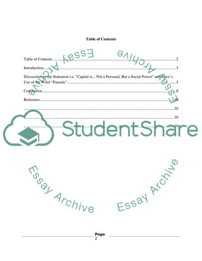 Marxs Use of the Word Parasite to Describe the Movement of Capital