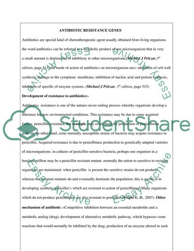 Antibiotic resistance essay