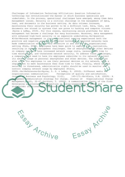 Challenges of Information Technology