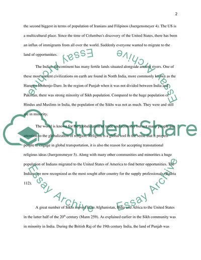 Global Studies Class-Gloabal Diasporas and Cultural Change-the Sikhs in the United States