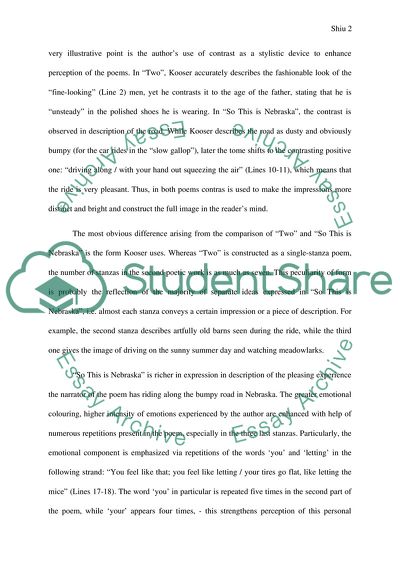 Ted Koosers Poems: Similarities and Differences