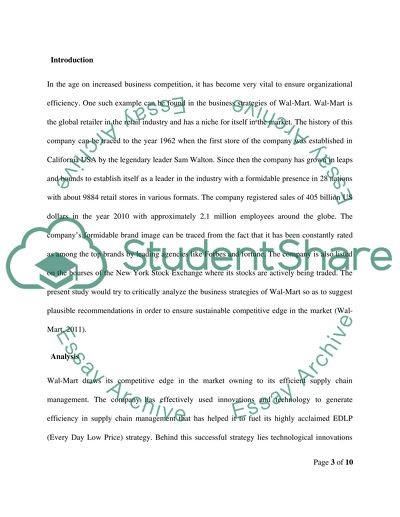 Wal-Mart Business Strategy Analysis