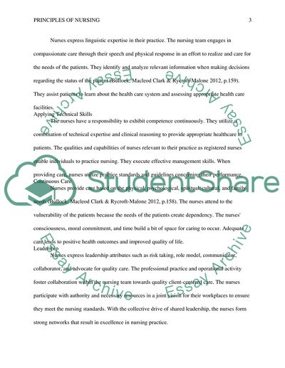 Principles of nursing practice