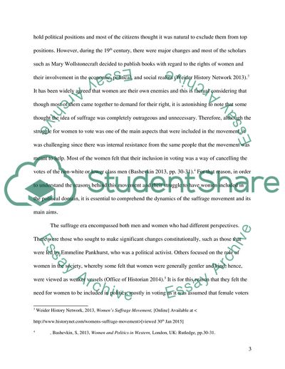 The Struggle for the Vote was one Aspect of Womens Movement