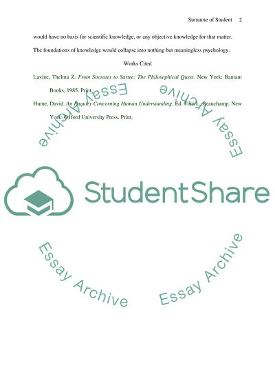 Humes Critique of Causality