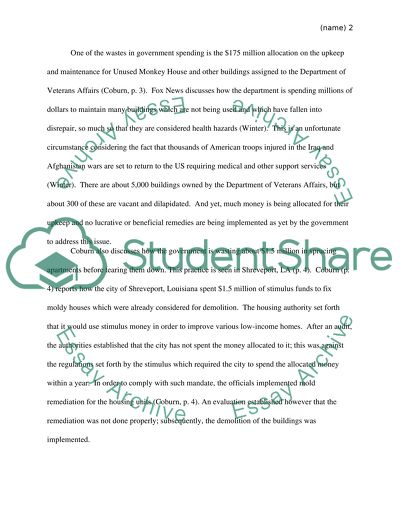 Unnecessary Spending in the US Governmentt