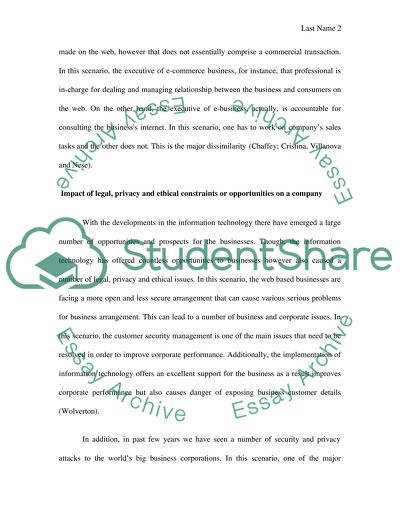 Factors of E-Commerce Environment