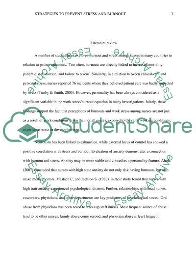 Strategies to prevent Stress & Burnout in Nursing