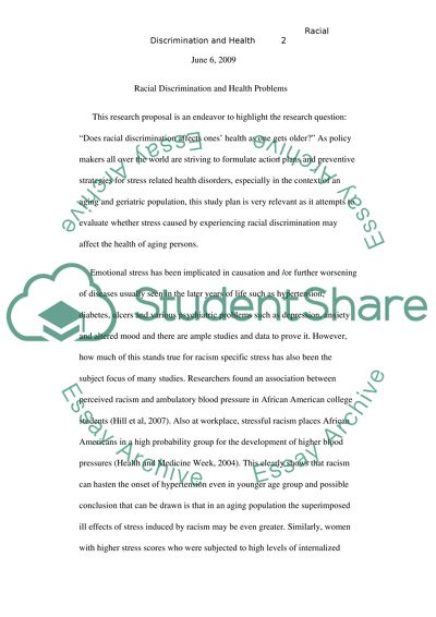 Racial Discrimination and Health Problems