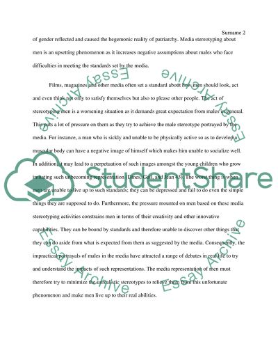 Men representation in mass media