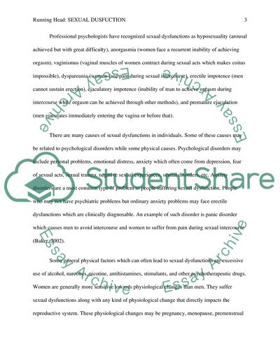 Neuropsychological Disorder: Sexual Dysfunction