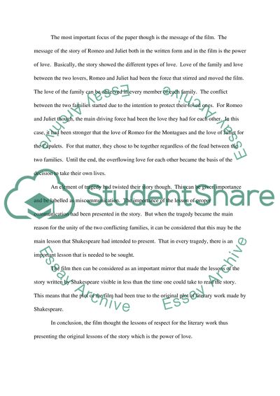 Romeo and Juliet movie (NOT the Leonardo Dicaprio version)