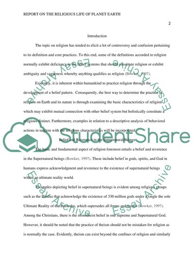 The Religious Life of Planet Earth