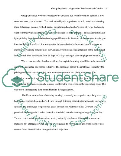 Group Dynamics Negotiation Resolution and Conflict