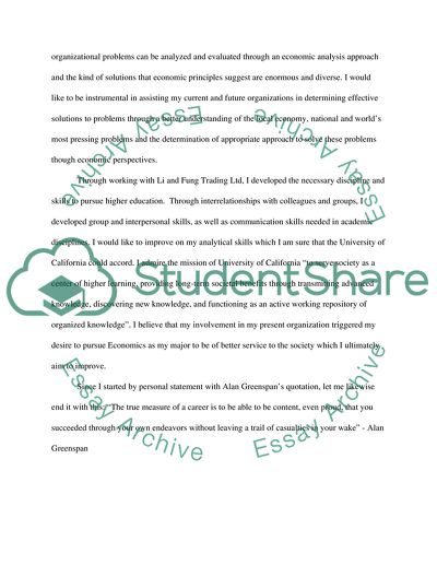 Plan to Pursue at the University of California