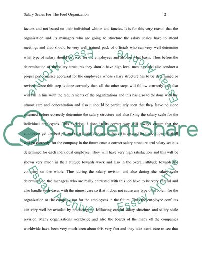 Grading System or Salary Scales for an organization