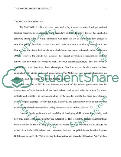 No child left behind Act