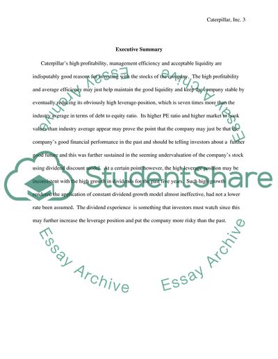 Fundamentals of Finance: Caterpillar, Inc