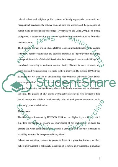 Special Education Needs Policies and Practices