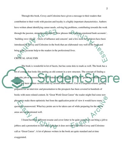 Great work great career