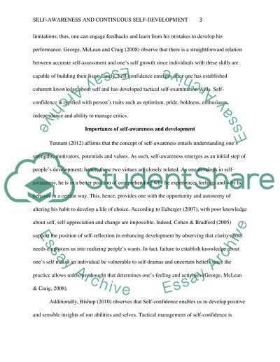 Self-awareness and continuous self-development