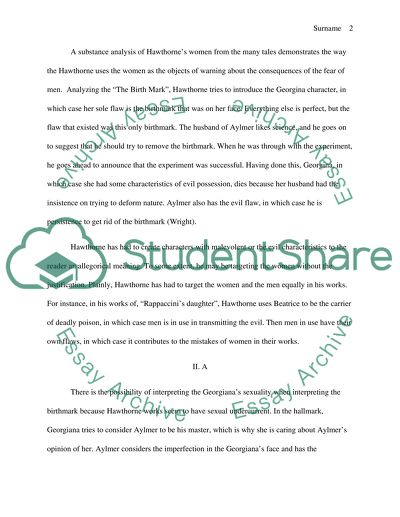 The Experiments Involving Women in Nathaniel Hawthornes