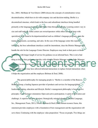 The Human Resource of Berlitz Company