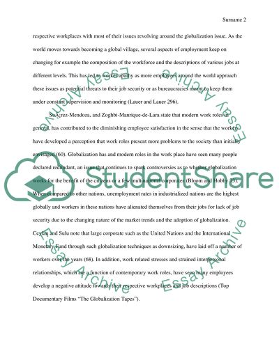 Negative Contemporary Work Role Issues