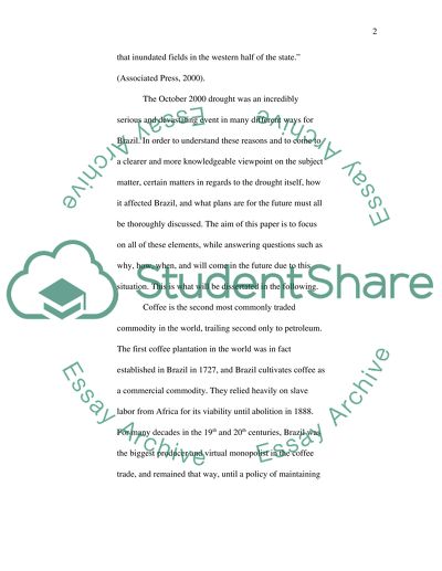 Brazilian Drought and Coffee Harvest