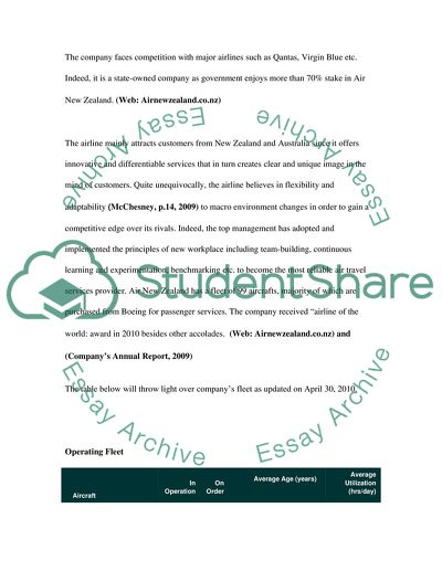 Globalisation and Business Enterprise - Air New Zealand Limited