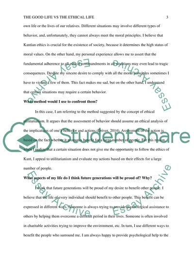 The Good Life vs The Ethical life