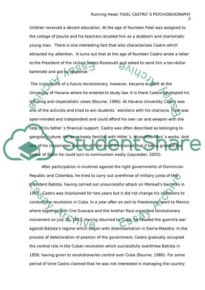 Fidel Castro`s Psychobiography