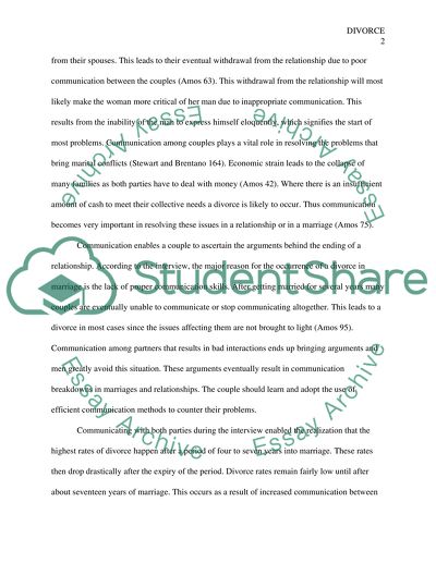 Communication Between Married Couples and Divorce