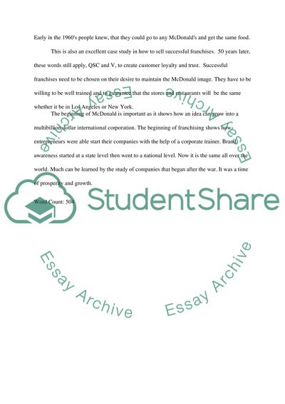 Analysis of primary Document.DOCUMENT 20.3 An account of the birth of McDonalds