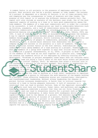 Why the project fails