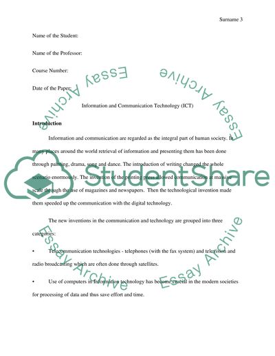 Information and Communication Technology