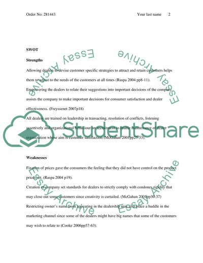 Marketing Channel for Saturn Motor Corporation