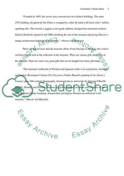 The Specialities of Denver Art Museum