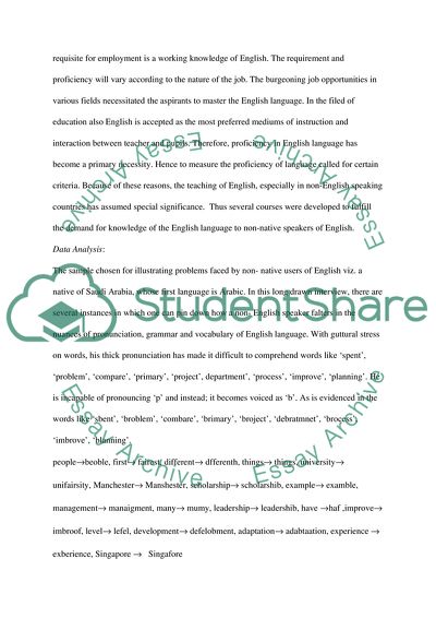 Teaching of English to Speakers of Other Languages