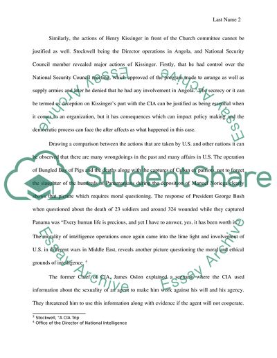 Ethical and Moral Issues In Intelligence