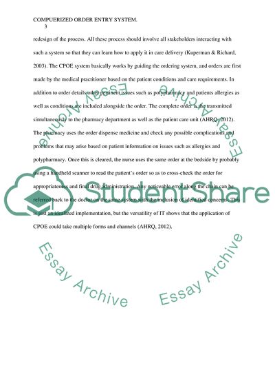 COMPUTER PHYSICIAN ORDER ENTRY