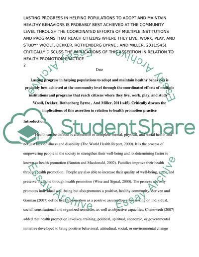 Health Promotion Practice