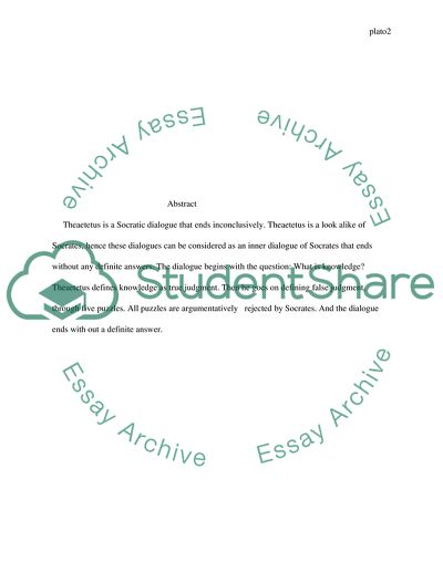 Theaetetus: Definition of False Judgment