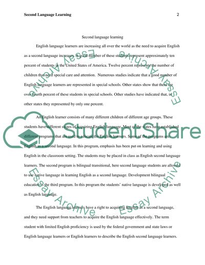 Second Language Learning. Application Of Language Strategies In School