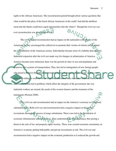 Americas Post-Civil War Growing Pains