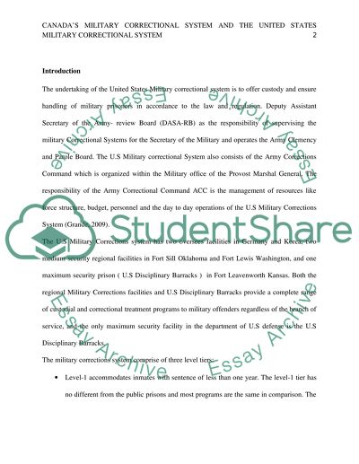 Canadas Military Correctional System and the US Military Correctional System