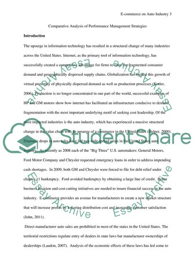 Information Technology and the Auto Industry: Comparative Analysis of Performance Management Strategies