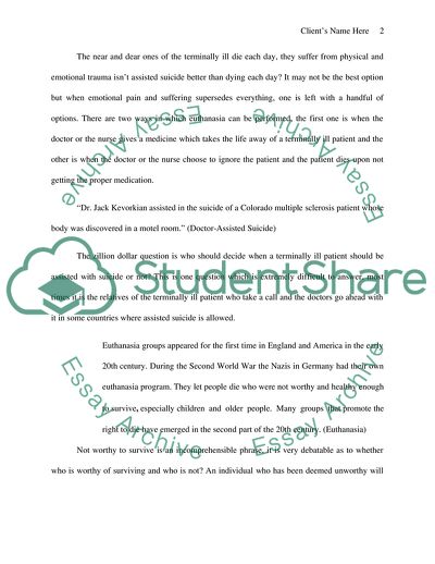 Doctor-Assisted Suicide