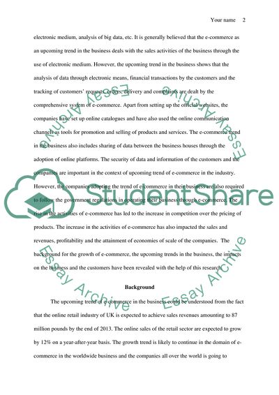 E-Commerce: An Upcoming Trend in Business