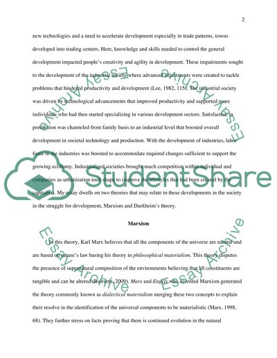 Marxism and Durkheim Theory